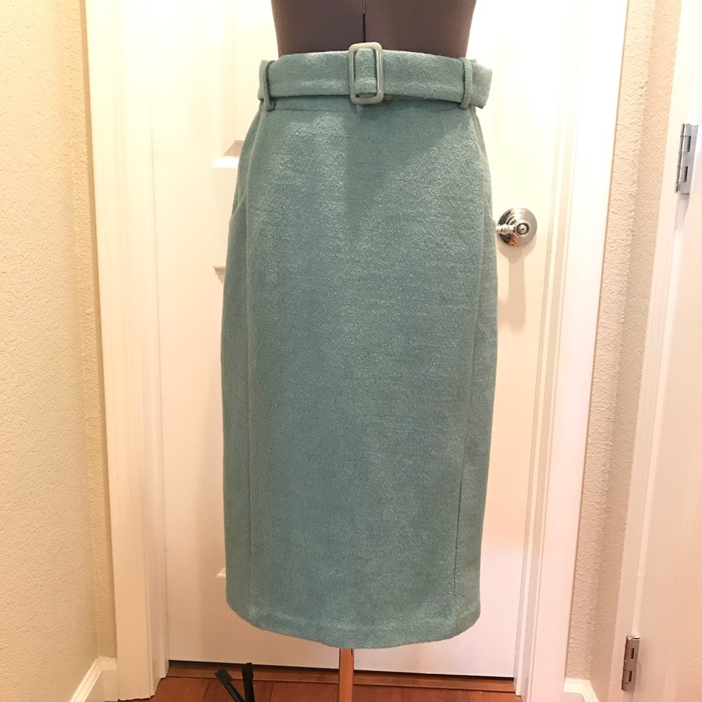 Mint green pencil skirt & matching belt